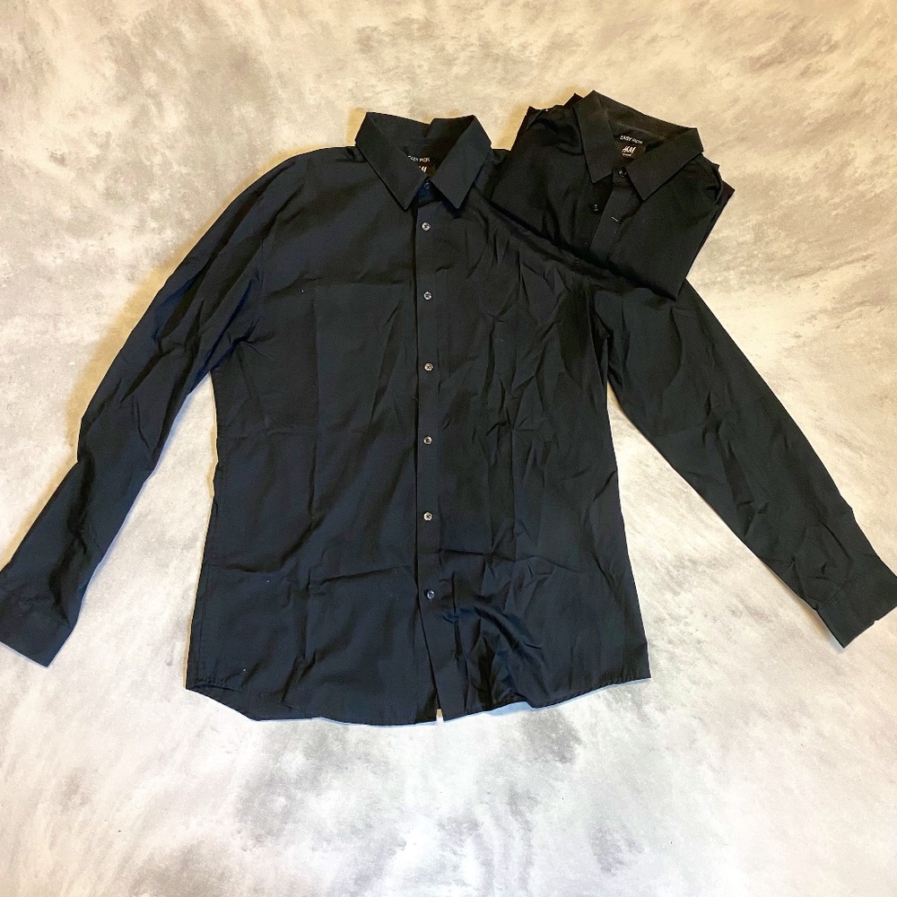 (2) H&M Black Dress Shirts